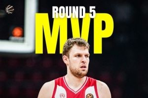 五轮两次当选轮次MVP！韦津科夫欧篮联轮次MVP总数升至历史第二！图片
